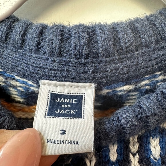 Janie and Jack Boys Navy Polar Bear Sweater (Size 3) - Picture 3 of 5